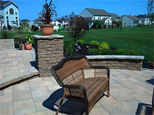 Elevated Patio with Stone Walls
